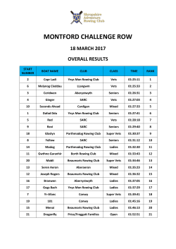 Montford Challenge Results - Welsh Sea Rowing Association