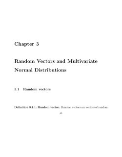 Chapter 3 Random Vectors and Multivariate Normal Distributions