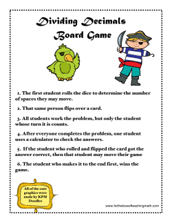 Dividing Decimals Board Game