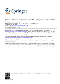 The Social and Ecological Consequences of Early Cattle Ranching