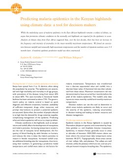 Predicting malaria epidemics in the Kenyan highlands using climate