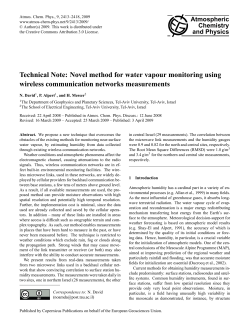 Technical Note: Novel method for water vapour monitoring using