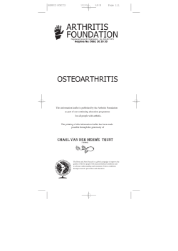 Osteoarthritis ENG - Western Cape Government