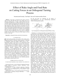 Effect of Rake Angle and Feed Rate on Cutting Forces in an