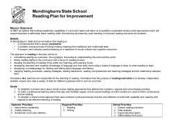 Mundingburra State School Reading Plan for Improvement