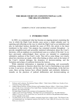 The High Court on Constitutional Law
