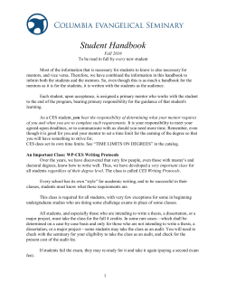 Student Handbook - Columbia Evangelical Seminary