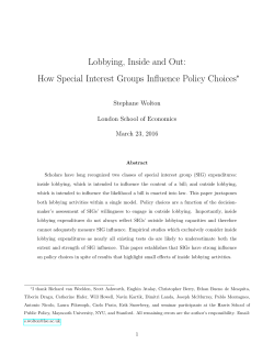 Lobbying, Inside and Out: How Special Interest Groups Influence