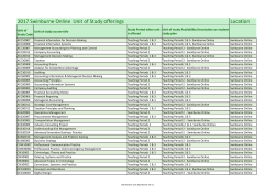 Swinburne Online units 2017