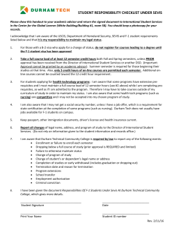 student responsibility checklist under sevis