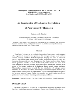 An investigation of mechanical degradation of pure copper by