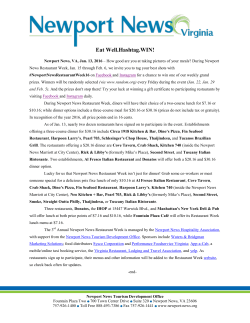 Eat Well.Hashtag.WIN During Newport News Restaurant Week!