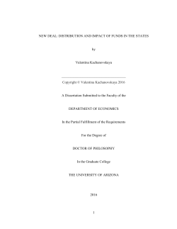1 NEW DEAL: DISTRIBUTION AND IMPACT OF FUNDS IN THE