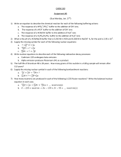 CHEM 150 Assignment #6 (Due Monday, Jan. 27th) 1) Write an