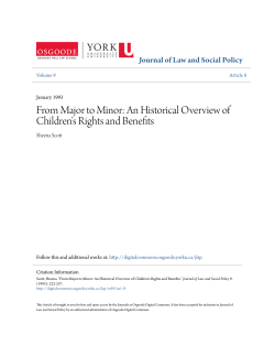 From Major to Minor - Osgoode Digital Commons