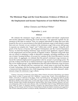 The Minimum Wage and the Great Recession