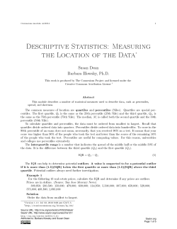 Section 6: Measures of the Location of the Data