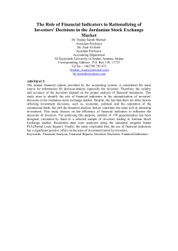 The Role of Financial Indicators in Rationalizing of Investors