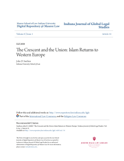 The Crescent and the Union: Islam Returns to Western Europe
