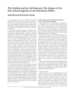 The Intifada and the Aid Industry: The Impact of the New Liberal