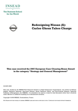 Redesigning Nissan (A): Carlos Ghosn Takes Charge