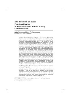 The Situation of Social Constructionism