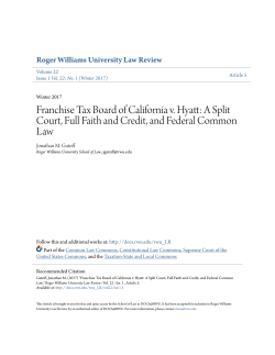 Franchise Tax Board of California v. Hyatt: A Split Court, Full Faith