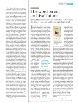 The word on our archival future