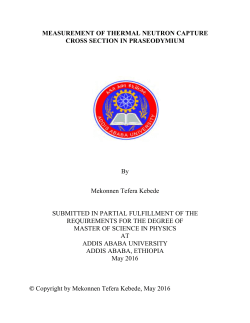 MEASUREMENT OF THERMAL NEUTRON CAPTURE CROSS