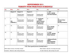 september 2011 varsity pom practice schedule