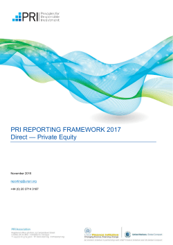 PRI REPORTING FRAMEWORK 2017 Direct &mdash; Private Equity