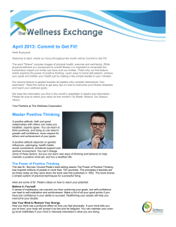 Health and Wellness Newsletter - 2013 - April