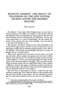 Keynote Address: The Impact of Television on the Jury System