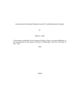 Long-Range Polyrhythms in Elliott Carter`s Recent Music