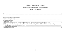 Higher Education Act (HEA) Institutional Disclosure Requirements