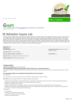 5E Refraction Inquiry Lab