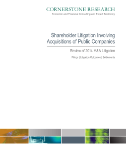 Shareholder Litigation Involving Acquisitions of Public Companies
