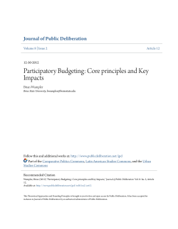 Participatory Budgeting: Core principles and Key Impacts