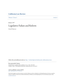 Legislative Failure and Reform - Berkeley Law Scholarship Repository