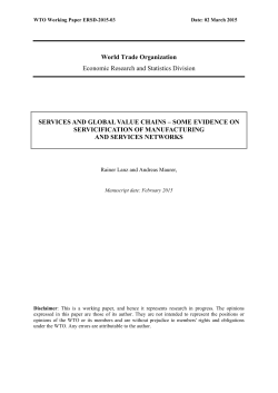 Services and Global Value Chains
