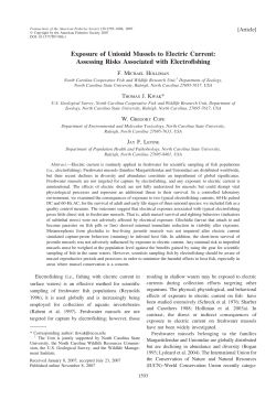 Exposure of Unionid Mussels to Electric Current: Assessing Risks