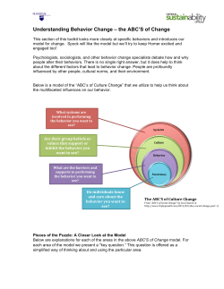 ABC`s of Change - Penn State`s Sustainability Institute