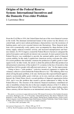 Origins of the Federal Reserve System: International Incentives and