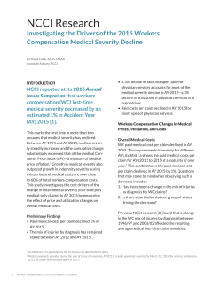 NCCI Research: Investigating the Drivers of the 2015 Workers