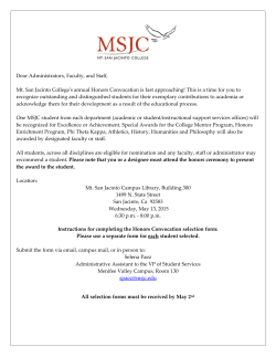Dear Administrators, Faculty, and Staff, Mt. San Jacinto College`s