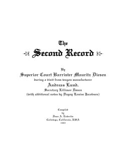 The Second Record - by Superior Court Barrister Mauritz Diesen