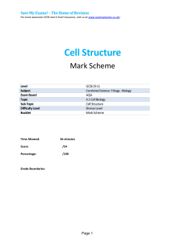 Cell Structure - SAVE MY EXAMS!