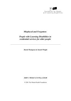 Misplaced and Forgotten: People with Learning Disabilities in