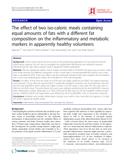The effect of two iso-caloric meals containing equal amounts of fats