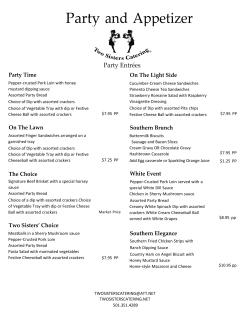 Party and Appetizer Menu